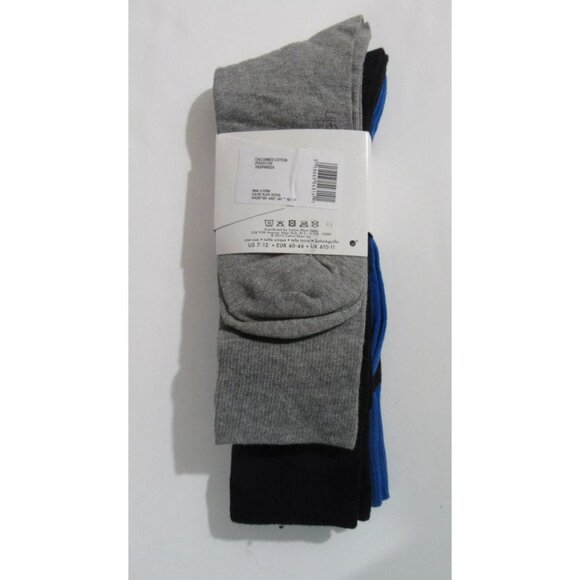 Calvin Klein Mens Trouser Dress Socks Blue & Black Argyle / Grey Assorted 3 pack - Picture 3 of 4